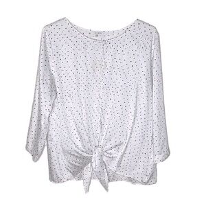 Sioni White Blouse with Black Dots